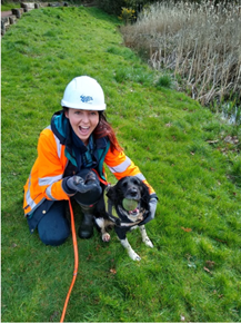 Nikki Glover with GCN detection dog Freya